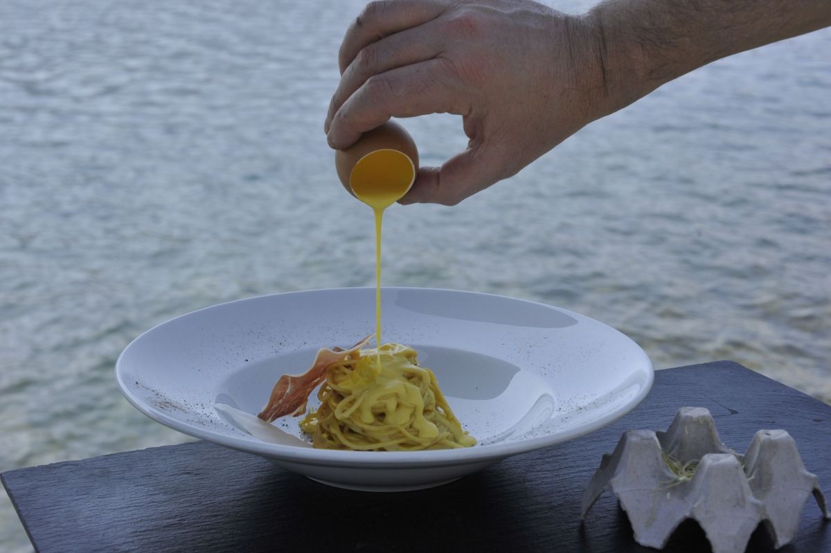 Carbonara au Koque al Piccolo Lago di Marco Sacco sul Lago di Mergozzo